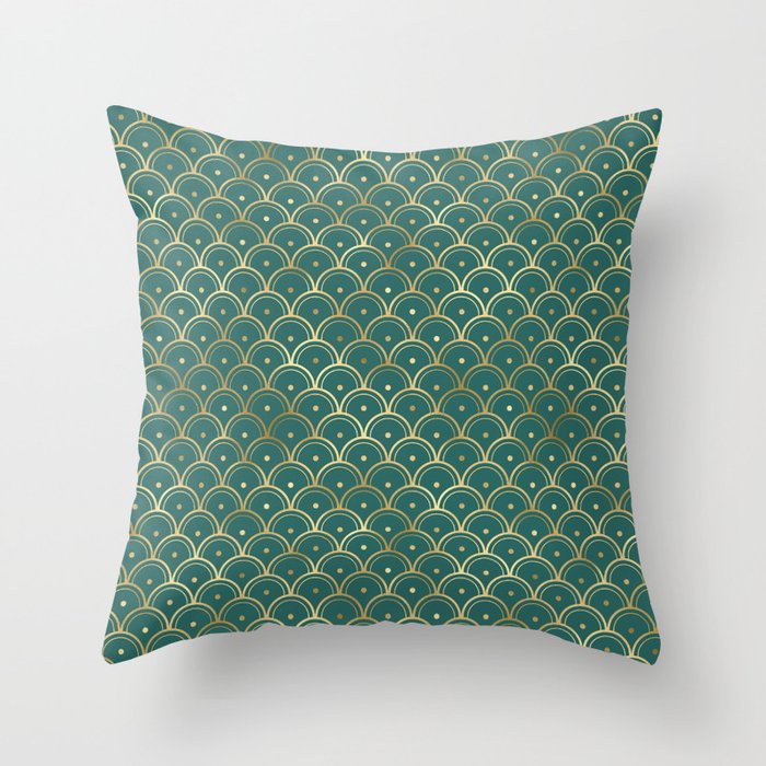 Teal and gold throw outlet pillows