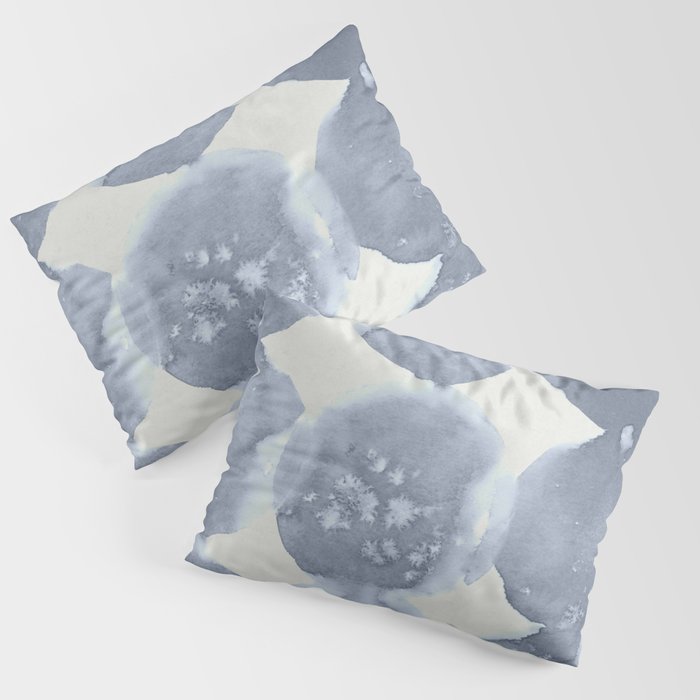 Shibori Wabi Sabi Indigo Blue on Lunar Gray Pillow Sham