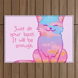 "Your Best is Enough" Sunset Cat Outdoor Rug