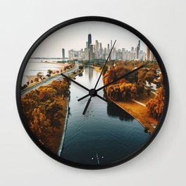 chicago aerial view Wall Clock