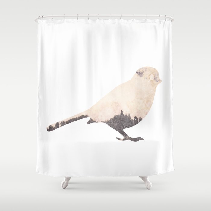 Pink Sky Bird With Trees Shower Curtain By Annaki Society6