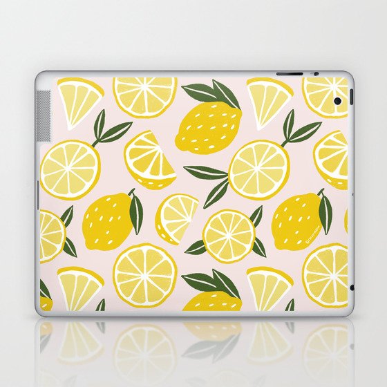 Lemon Pattern with Pink Laptop & iPad Skin