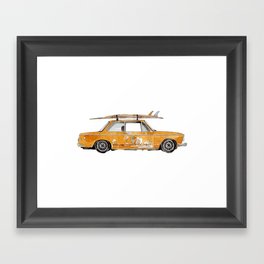 Old Yellow surf car Framed Art Print