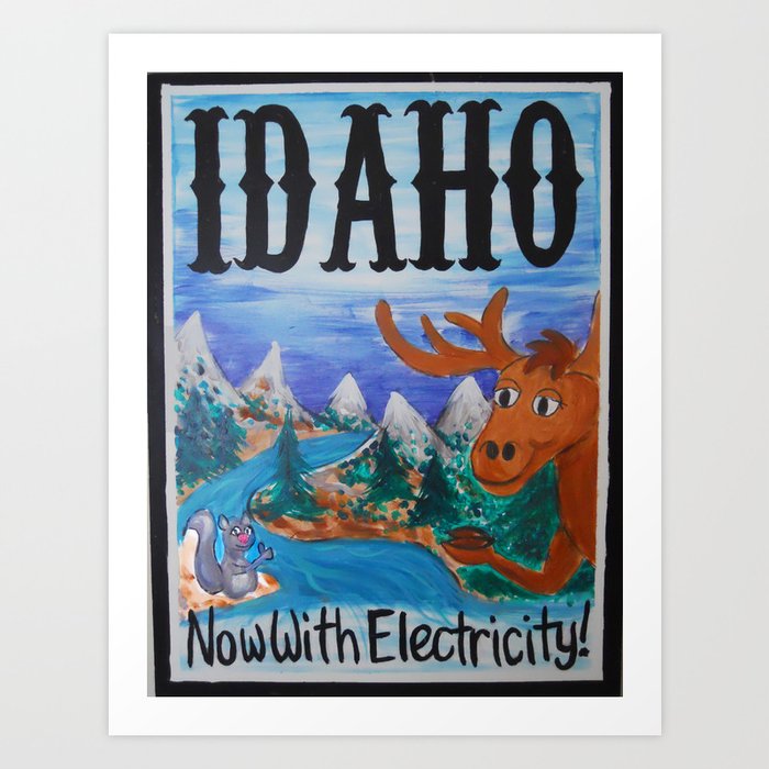 Idaho Travel Postcard Art Print
