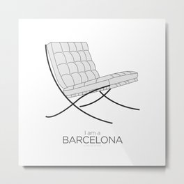 Chairs - A tribute to seats: I'm a Barcelona (poster) Metal Print | Architects, Barcelona, Graphicdesign, Miesvanderrohe, Typography, Graphic Design, Chairs, Bauhaus, Information, Illustration 