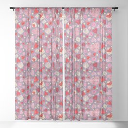 I MET YOU I LIKE YOU I LOVE YOU IM KEEPING YOU. VALENTINES PATTERN Sheer Curtain