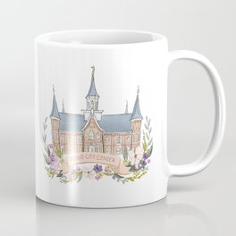 Provo City Center LDS watercolor Temple with flower wreath  Coffee Mug | Vintage, Painting, Illustration, Architecture 