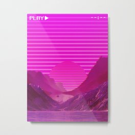 "Play" Series - Vaporwave Oasis Metal Print