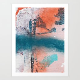 Poetry [1]: a vibrant abstract mixed-media painting in teal and pink by Alyssa Hamilton Art Art Print