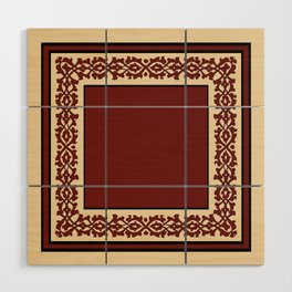 Oriental rug beige and red Wood Wall Art