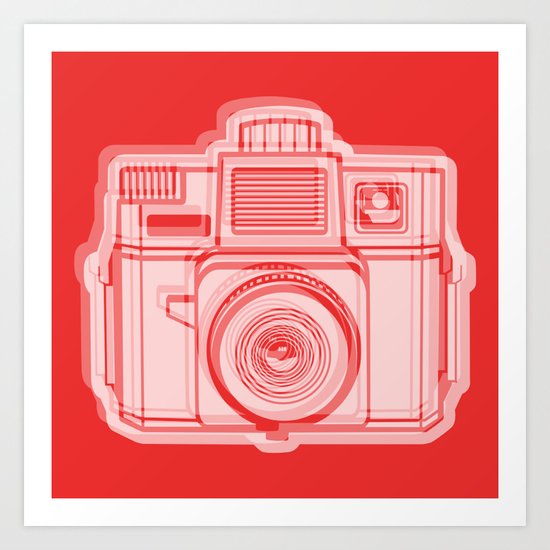 I Still Shoot Film Holga Logo - Reversed Red Art Print