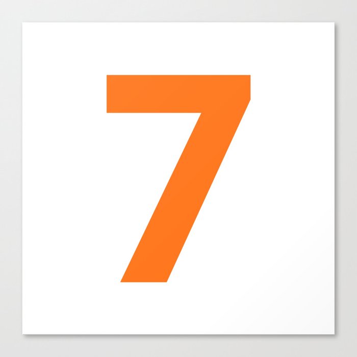 Number 7 (Orange & White) Canvas Print