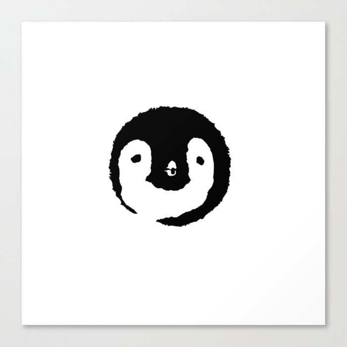 Baby Penguin Face Canvas Print
