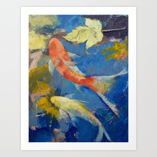 Autumn Koi Garden Art Print
