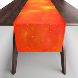 Orange Galaxy artwork | Unique original art by mazevoo| gift idea for kids, boys, girls Table Runner