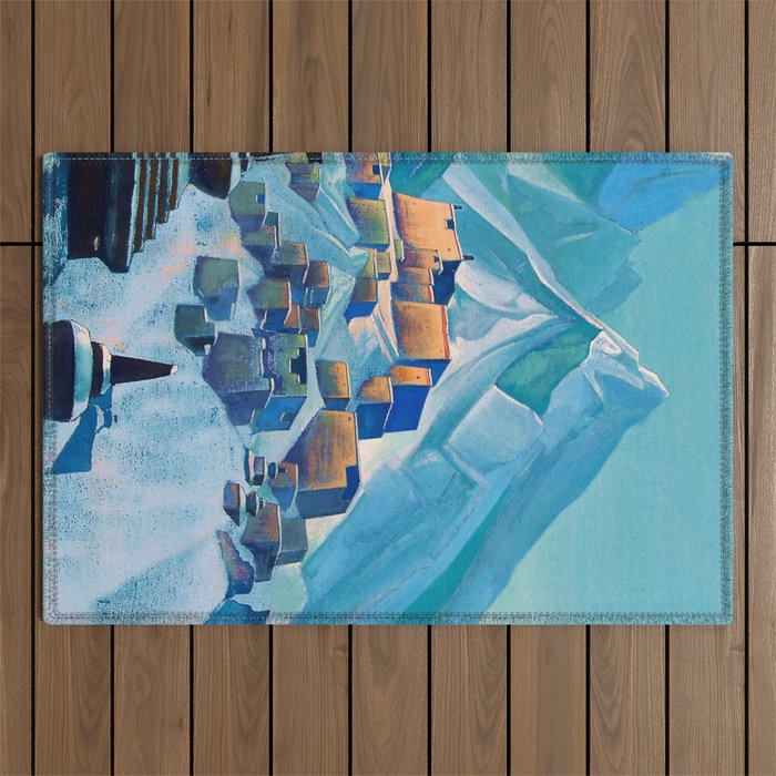 “Tibet Himalayas” by Nicholas Roerich Outdoor Rug