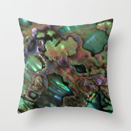 Oil Slick Abalone Mother Of Pearl Throw Pillow