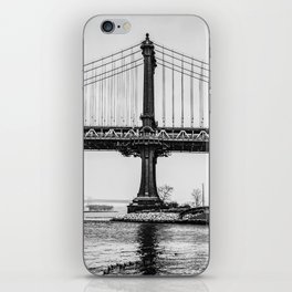 Manhattan Bridge in New York City black and white iPhone Skin