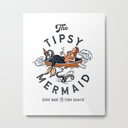 The Tipsy Mermaid Dive Bar & Fish Shack Metal Print | Mermaidlover, Divebar, Newengland, Summer, Fishshack, Gift, Cool, Ocean, Vintagetravel, Nautical 