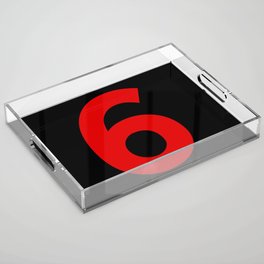 Number 6 (Red & Black) Acrylic Tray