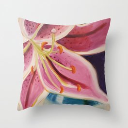pink lily Throw Pillow