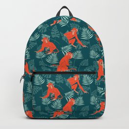 Monkey Forest Backpack | Animal, Leaves, Bali, Funny, Monkey, Pattern, Critter, Ape, Fauna, Tropical 