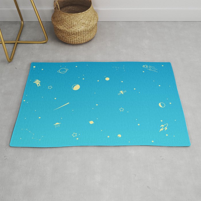 Outer Space Poster (Blue) Rug