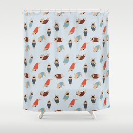 Frenchie Swimmer Shower Curtain