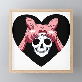 Goth Skull Dark Lady Heart (alt. Chibiusa / Sailor Mini Moon) Framed Mini Art Print