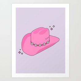 Cowboy Hat Purple And Pink Art Print