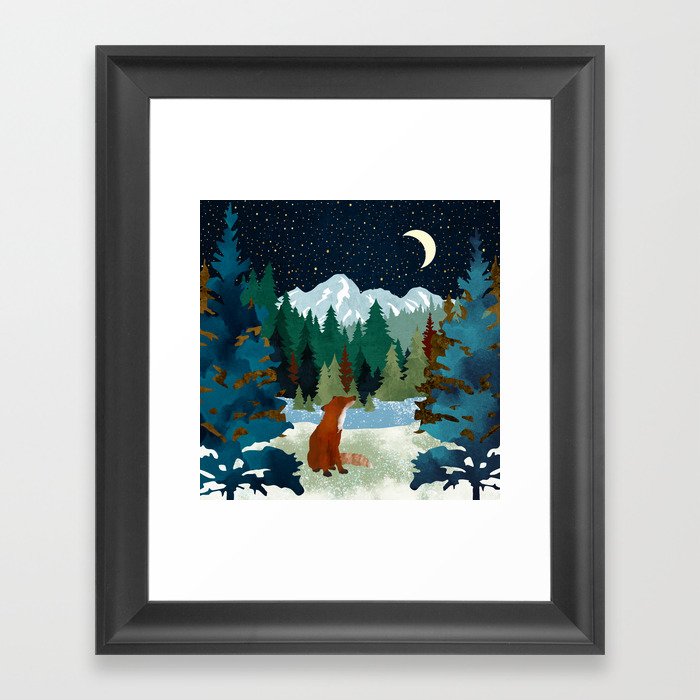 Winter Fox Vista Framed Art Print