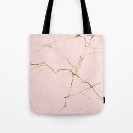Pink & Gold Marble Tote Bag