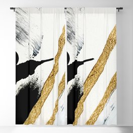 Armor [8]: a minimal abstract piece in black white and gold by Alyssa Hamilton Art Blackout Curtain