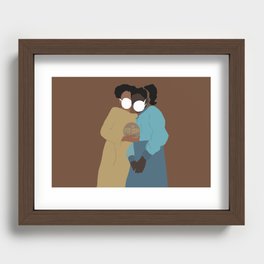 Sisters in a pandemic Recessed Framed Print