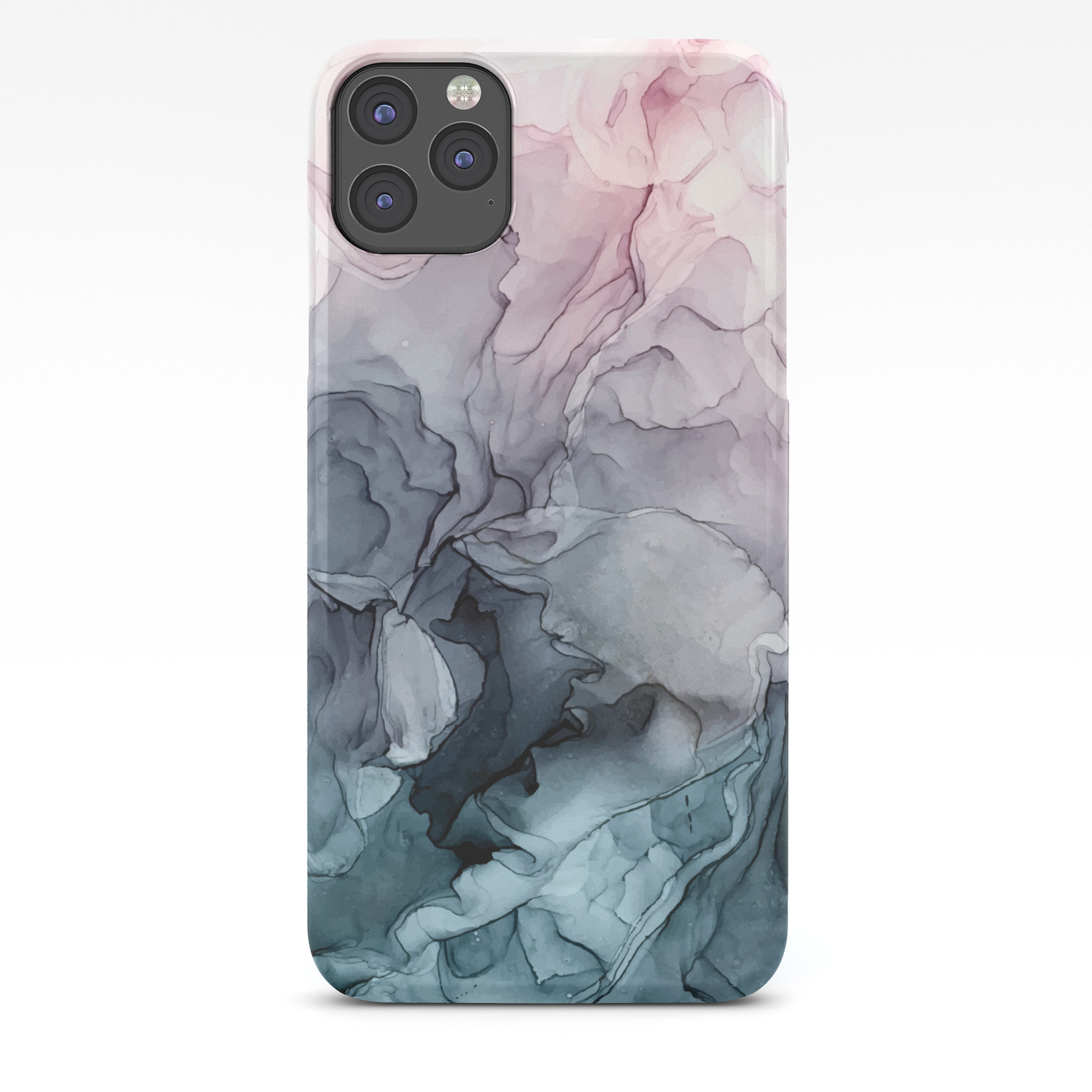 Blush And Payne S Grey Flowing Abstract Painting Iphone Case By