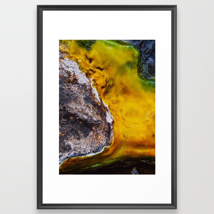 Abstract Colorful Geothermal Sulphur Deposits Framed Art Print