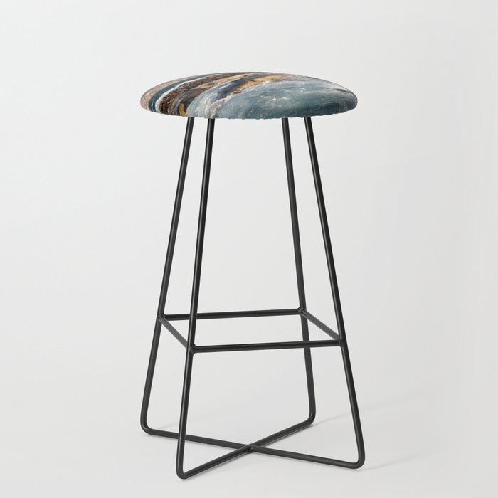 South Africa Photography - Ocean Waves Hitting The Rocks Bar Stool