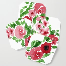 a rush of red florals Coaster