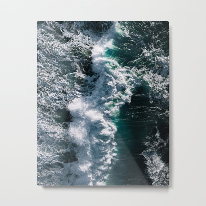 Crashing ocean waves - Ireland's seascapes at sunset Metal Print