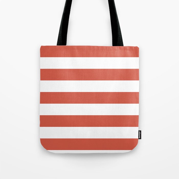 red stripe Tote Bag