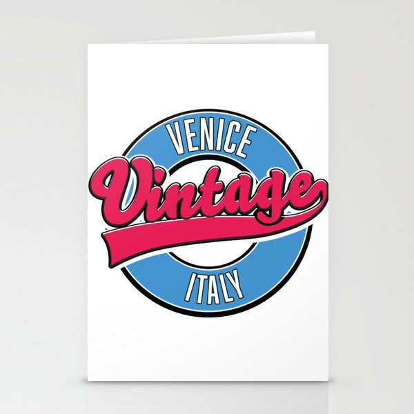 Venice Italy vintage style logo. Stationery Cards