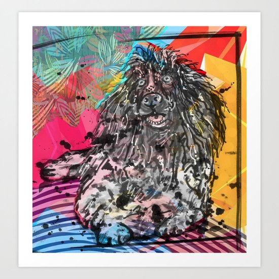 Poodle 2 pop art Art Print