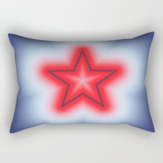 Red White and Blue Star Rectangular Pillow