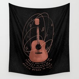 "And It Was From The Darkest Place Of The Instrument, The Music Began To Play." | Musical Art Wall Tapestry