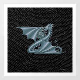 Dragon Letter Z, from Dracoserific a font full of Dragons Art Print