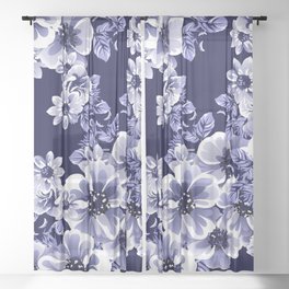 Flower design. Elegance seamless pattern.  Sheer Curtain