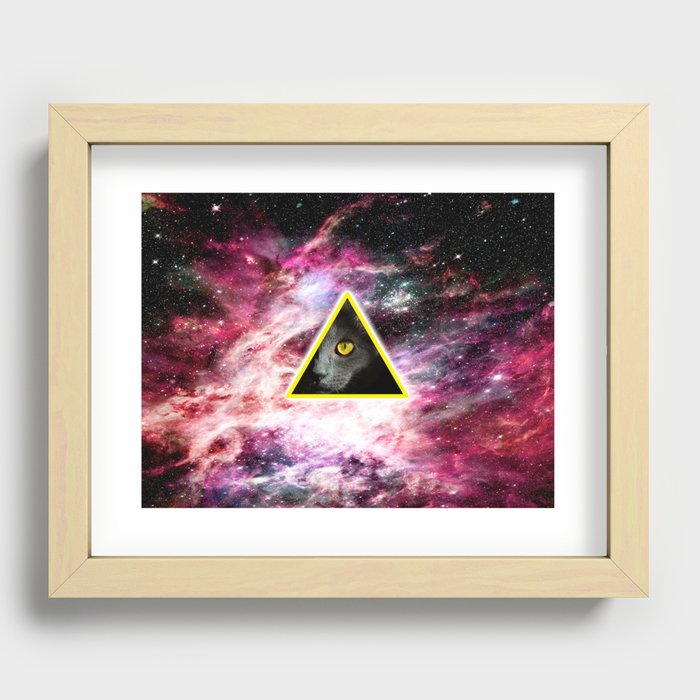 Illuminati Universe Cat  Recessed Framed Print