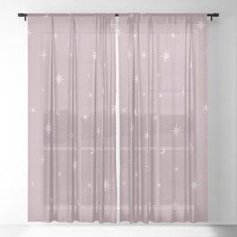 Starry night pattern Burnished Lilac Sheer Curtain