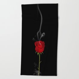 Red Rose - the flame is over Beach Towel