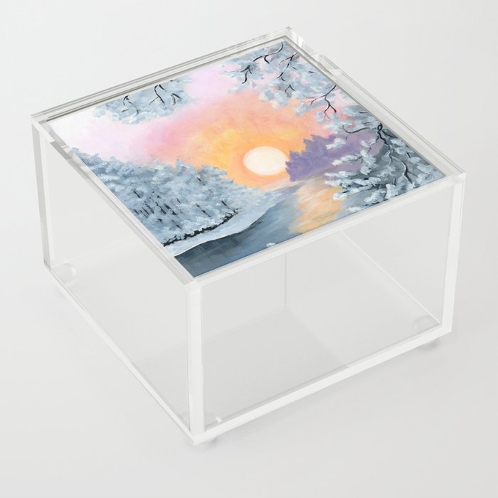 Winter Sunset Acrylic Box